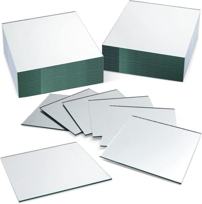 Set van 50 vierkante spiegeltegels 4 inch voor ambachten en doe-het-zelf woondecoratie