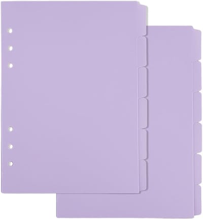 2 Sets 14 Sheets A5 Index Binder Dividers - Witte Plastic Binder Dividers - 6 Ring Binder Dividers - Binder Dividers Pagina's met 7-tabs - Ring Index Pagina voor Journal