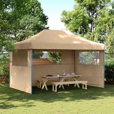 vidaXL - Partytent - 292 - x - 440 - x - 315 - cm - Beige - Oxford - Stof