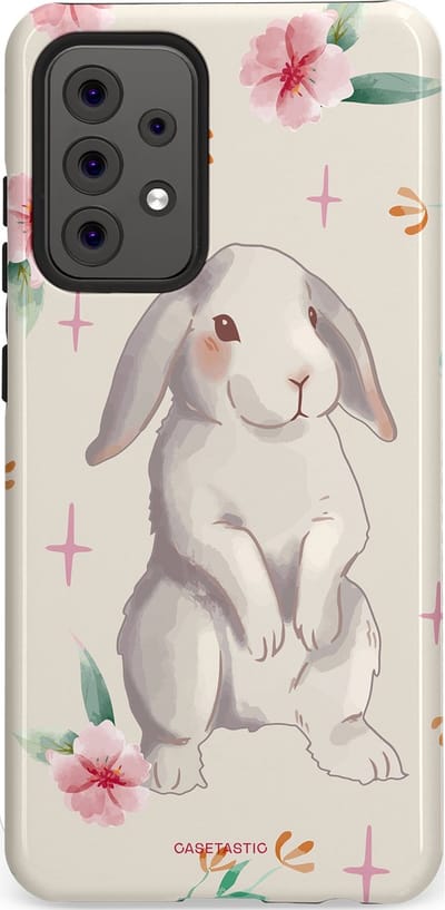 Casetastic Hoesje Geschikt voor Samsung A52 (4G/5G/s) - Stijlvolle Beschermende Duo-layer Case - Klein konijntje