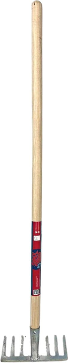 Synx Tools Mini Tuinhark 8 tanden - verzinkt mini Hark - Harken - Bladharken - Bodembewerkers - Onkruidverwijderaar - Tuinartikelen - Compleet Incl. 75cm steel