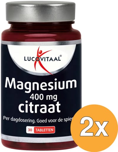2x Lucovitaal Magnesium Citraat 400mg (30 tabletten)