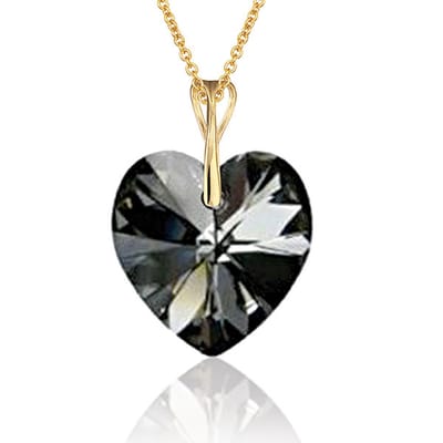 Montebello Ketting Mila HG566 - Swarovski Hart - 925 Zilver Verguld - Ø18mm - 50cm