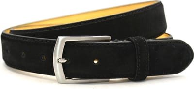 Yadka Suede Pantalon Riem Zwart - Heren riem - Jeans & Pantalon riem - Zwarte suède riem - Riemmaat 105 cm - Totale lengte 120 cm
