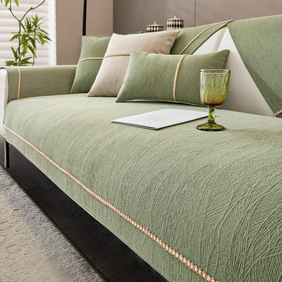 Chenille Sofahoes Effen Kleur Vier Seizoenen Universele Sofa Handdoek Antislip Bankkussen voor Woonkamerbanken Beschermhoes 70x90cm 1pcs