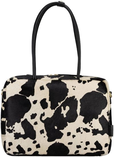 JOST Leren schoudertas met laptopvak Furry Cow Bowling Bag Business Black veelkleurig