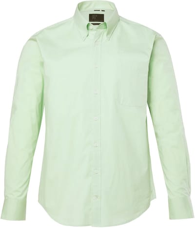 JP 1880 - Heren - overhemd FLEXNAMIC® lange mouwen buttondown kraag Modern Fit - Lichte munt - Maat XXL