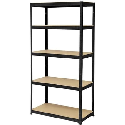 TOOLCRAFT TO-8689791 Stellingkast (extra stevig) 265 kg (b x h x d) 90 x 1.8 x 45 cm Metaal, MDF Mat Zwart Hout
