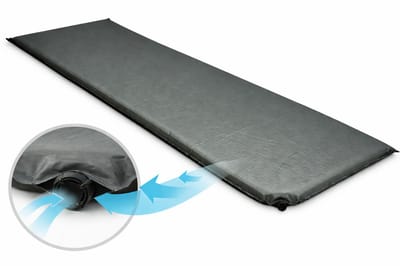 HEM Zelfopblaasbare Slaapmat Grijs 196x67x5 cm – Camping Matras – Lichtgewicht Outdoor Slaapmat – Trekking Kamperen Mat – Compact & Comfortabel – Inclusief HEM Microvezeldoekje