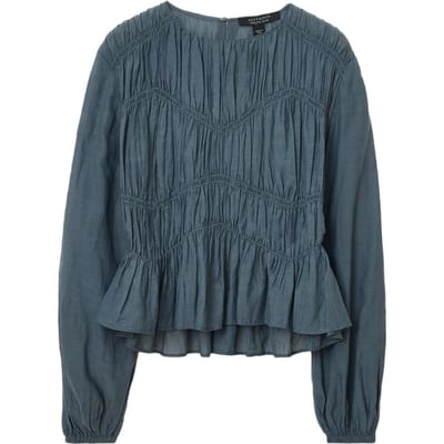 AllSaints Melani Top Dark Slate Blue Taglia: 2 | Maglie a manica lunga Outlet | Donna | Blu
