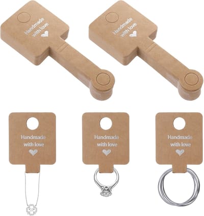 Zelfklevende armband displaykaarten, 100 stuks oorbel-displaykaarten, kraftpapier, kleur halskettingen, displaykaarten, 10 x 4 cm, sieraden, displaykaarten voor halskettingen, armbanden