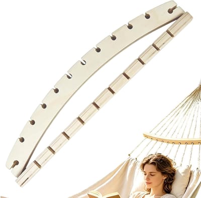 Hangmat Spreider - Houten Bar - Ontspanning Buiten - Duurzaam Hardhout - 40 cm 12 gaten - Houtkleur
