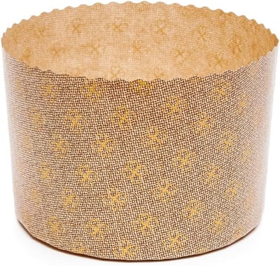 Bakvormen Panettone - Papieren Molds - Kerst Gebak - Gouden Bloemenprint - 100 Stuks - Goud