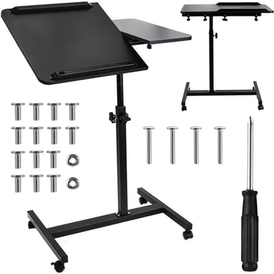 Maclean - Verrijdbaar bureau - laptopstatief in hoogte verstelbaar 59-89cm, max. 30kg - Zwart - MC-121 B