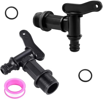 Dailygoods- Afvoertap 3/4 Inch - 2 Stuks - Waterafvoer - Lekvrije Aansluiting - Schokbestendig - Weerbestendig - Eenvoudige Installatie - Kraan