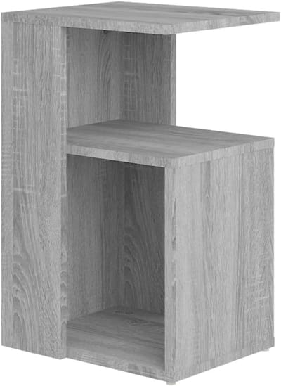 Bijzettafel G-vorm - Moderne tafel - Interieur aanvullen - Met opbergruimte - 36x30x56 cm - Grijs Sonoma