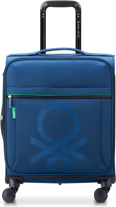 Delsey Paris x United Colors of Benetton - Color Block - 55 cm Vergrootbare Handbagagekoffer - Blauw