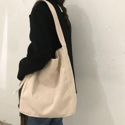 Grote Corduroy Schoudertas voor Dames Katoenen Doek Mode Canvas Tote Boodschappentassen Dameshandtassen Herbruikbare reistassen