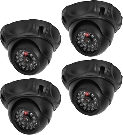 Bewakingscamera Set - Nepcamera's Dummy - Afschrikken Indringers - Rood Knipperende LED - 4 Stuks - Zwart