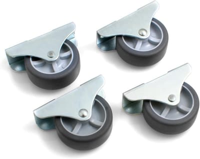 Set van 4 Zwenkwielen voor Meubels - 50mm met Zacht Loopvlak voor Parket en Tegels