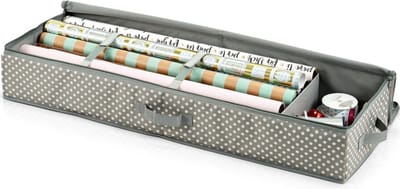 Zeller Cadeaupapier opbergtas - 2-vaks - 30 x 90 cm - inpakpapier organizer - cadeau/geschenk/inpakpapier tas