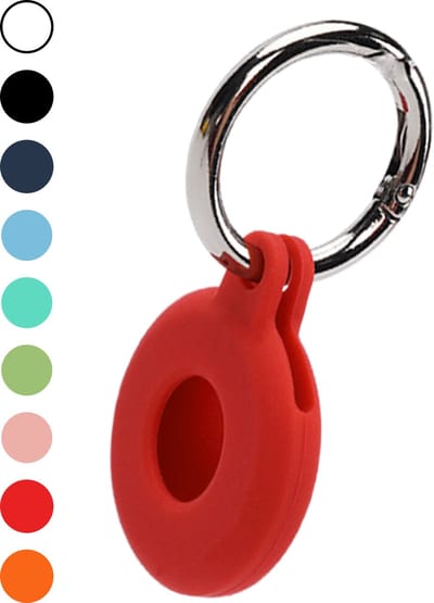 Hoesje Geschikt voor Apple AirTag 2e generatie Sleutelhanger Hoes Siliconen Hoesje - Siliconen Hoesje Geschikt voor Apple AirTag 2 - Sleutelhanger Hoesje - Rood