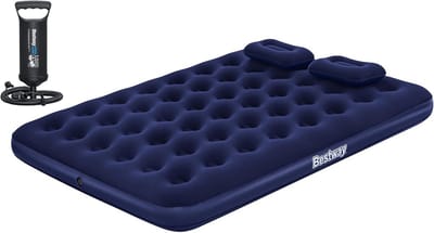 Luchtbed - Kampeerbed - Buiten slapen - Inclusief pomp - 203 x 152 cm - Blauw