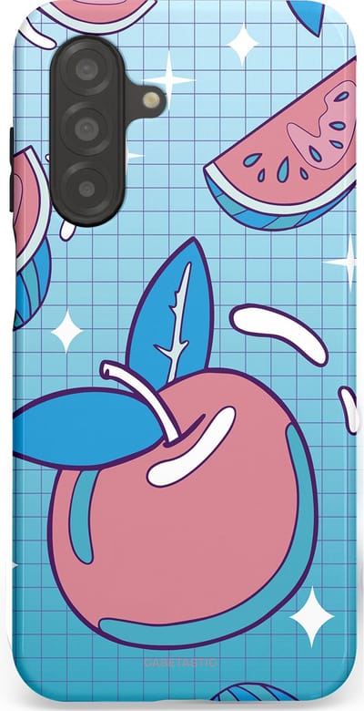 Casetastic Hoesje Geschikt voor Samsung A26 - Stijlvolle Beschermende Duo-layer Case - Fruitige appel ruitjes