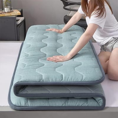 Japanse Futon Matras - Vloermatras Topper - Comfortabel Slapen - Huidvriendelijk Pluche - 180x200cm - Groen