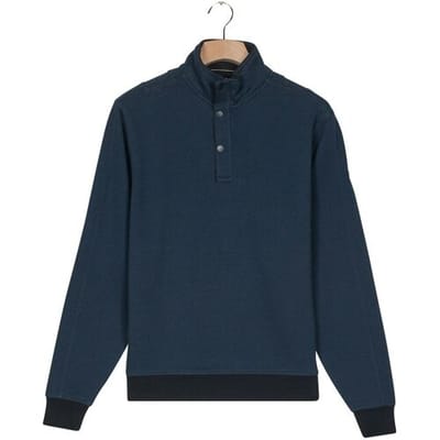 Baileys Trui Half Zip And Press Buttons Collar Jacquard Subtle Texture Sweat Navy / male
