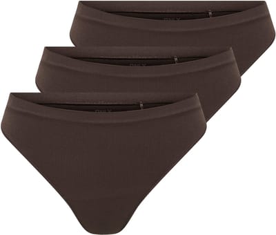 ONLY dames 3P microfiber strings vicky rib bruin