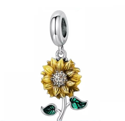 Romytones - Zonnebloem Bedel - 925 Sterling Zilver - Voor je bedelarmband - Sieraden - cadeau