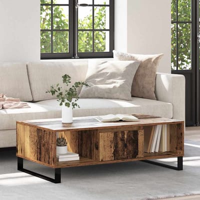 vidaXL - Salontafel - Oudhout - 104 - x - 60 - x - 35 - cm - Bewerkt - hout