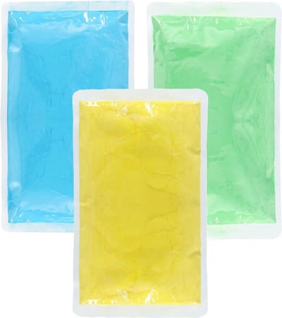 Boland Holi kleurpoeder - 3x kleuren zakjes - 70 gr per zakje - festival/party - heilige kleuren