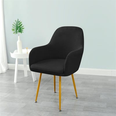 1PC Polar Fleece Hoge Fauteuilhoes Waterafstotend Elastisch Eetkamerfauteuil Zitkussenhoes Effen Kleur Spandex Stoelbeschermer 1pc chair cover