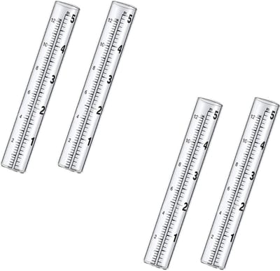 Regenmeter 12,7 cm - Vervangende Glazen Buis voor Buitengebruik (4 Stuks)