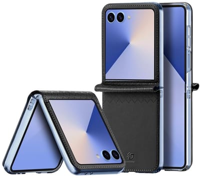 Dux Ducis Geschikt voor Samsung Galaxy Z Flip 7 Leren hoes - backcover - Zwart