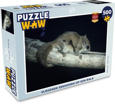 Puzzel Vliegende eekhoorn op een balk - Legpuzzel - Puzzel 500 stukjes