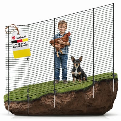 Omheiningsnet Voor o.a. Hond, Kat, Kip Of Kleine Huisdieren - 90cm Hoog - 25m lang - FLEX - Verplaatsbaar Net