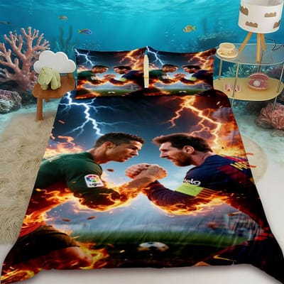 Dekbedovertrek Cr7 Voetbalster R-Ronaldo Print Beddengoed Set Dekbedovertrek Dekbed Bed Jeugd Kinderen Meisjes Jongens Cadeaus EU Double200x200cm