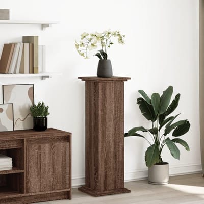 Decoratieve Zuil - Opbergstandaard Bloemen - Planten Presenteren - Met Verborgen Vakken - 31x30x90 cm - Eikenlook