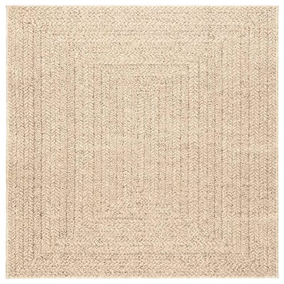 vidaXL - Vloerkleed - ZIZUR - beige - binnen - en - buiten - 120x120 - cm - jute - look