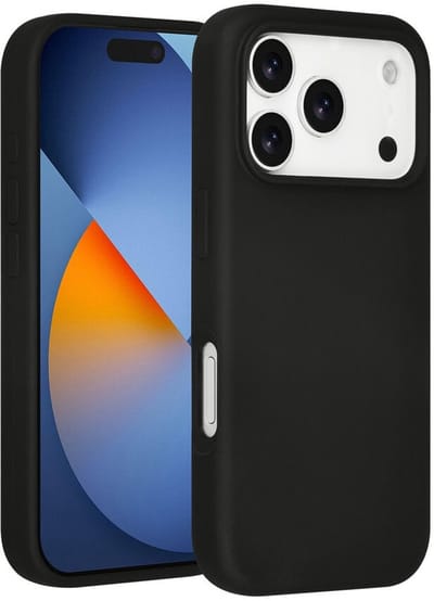 TUNIQ Back cover - iPhone 17 Pro - Zwart - Premium Liquid Silicon - Verhoogde randen voor bescherming