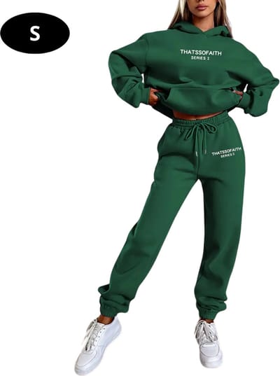 Livano Joggingpak Dames - Huispak - Volwassenen - Trainingspak - Comfortabel - Jogging Pak - Joggingsbroek - Donkergroen - S