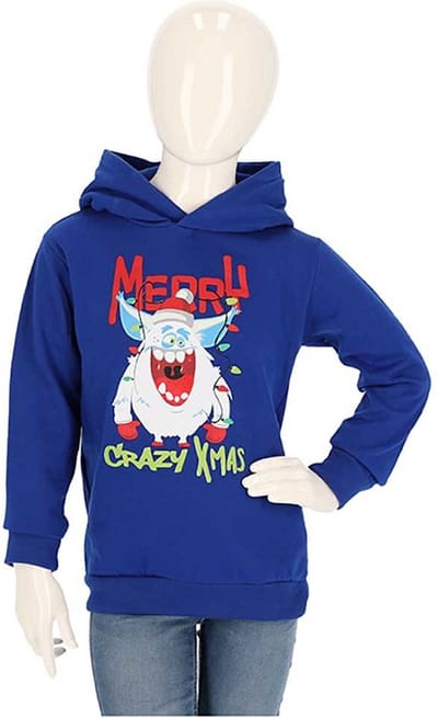 Apollo - Kids - Kerst - Hoodie - Merry - Crazymas - Blauw - Maat 92/98