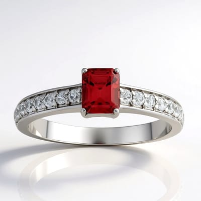 Cavill - Zilveren ring - 925 Sterling zilver geplatineerd - Roze zirkoon 0 709 ct achthoekig - 16 pavé zirkonen - Elegante damesring 1 035 ct