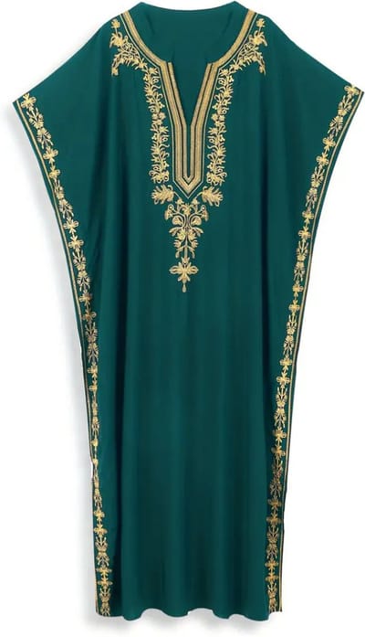 Nivard Islamitische Kleding - Djellaba Dames - Moslim Kleding - Arabisch Dames Kaftan - Alhamdulillah - Donkergroen