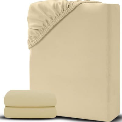 NBAP® Matrasovertrek 160x200 - Hoeslaken - Matrashoes - Super Zacht -Beige