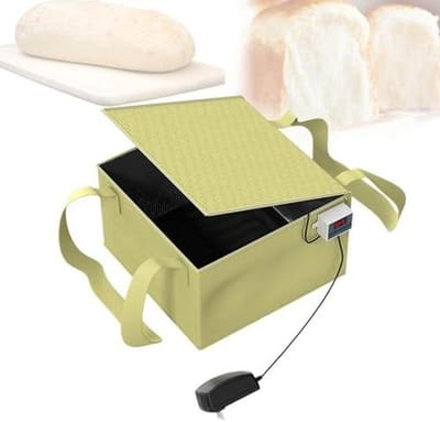 Brood Proofing Box - Deeg Rijsbox - Thuis Bakken - Nauwkeurige Temperatuur - 30x29x19cm - Geel