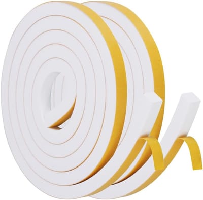 Dubbelzijdige Foam Tape 12 x 12 mm - Rubber Sealing voor Deuren en Ramen, Geluiddicht, Waterdicht en Isolerende Strip (4 Meter)